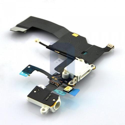 iPhone 5 Lade flex + Mikrofon i Hvid