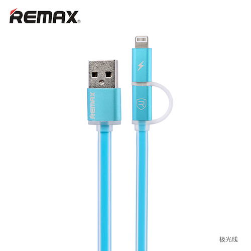 Remax Aurora Micro & Lightning 2 i 1 USB Data kabel i Blå
