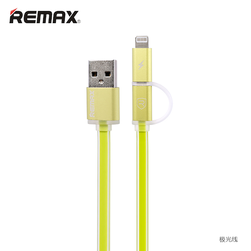 Remax Aurora Micro & Lightning 2 i 1 USB Data kabel i Grøn