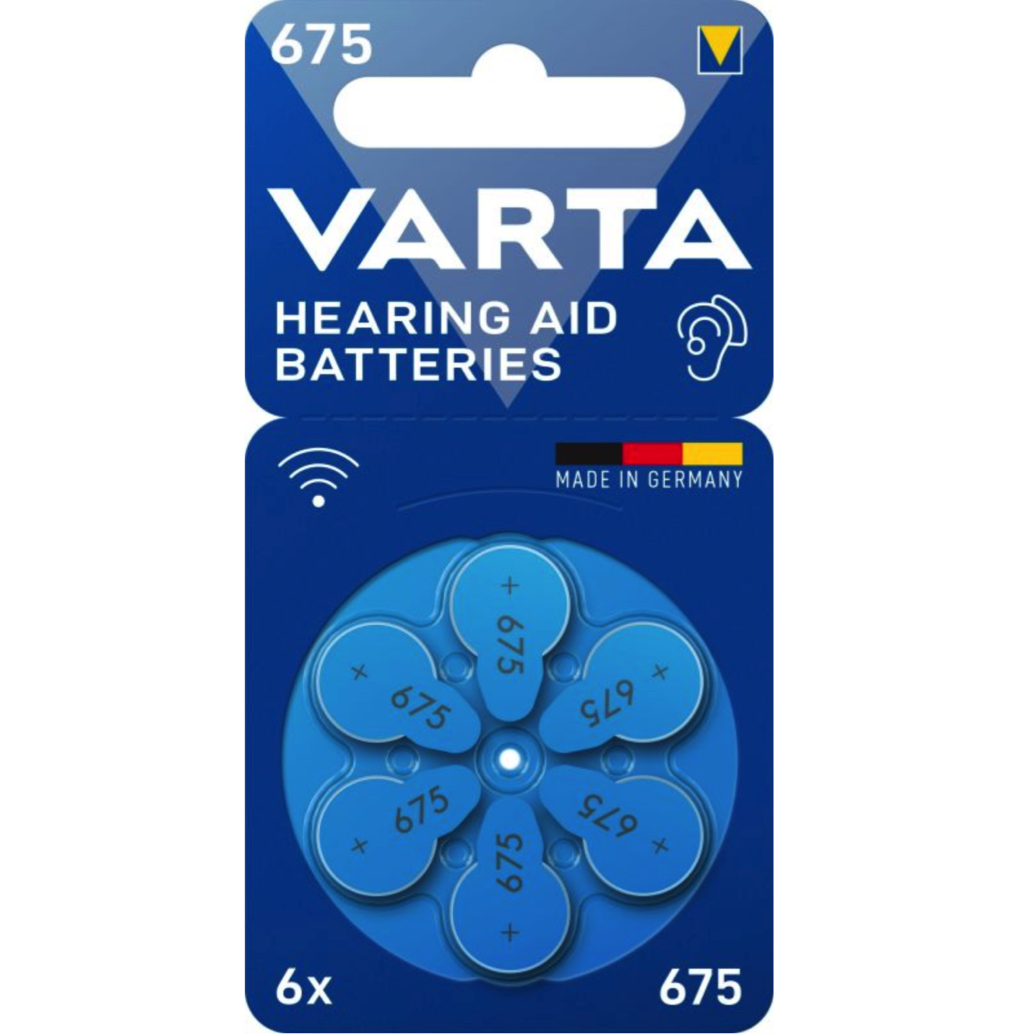 VARTA 675 Høreapparat Batteri 1,45V PR44 Zink-Luft 6 stk. Original
