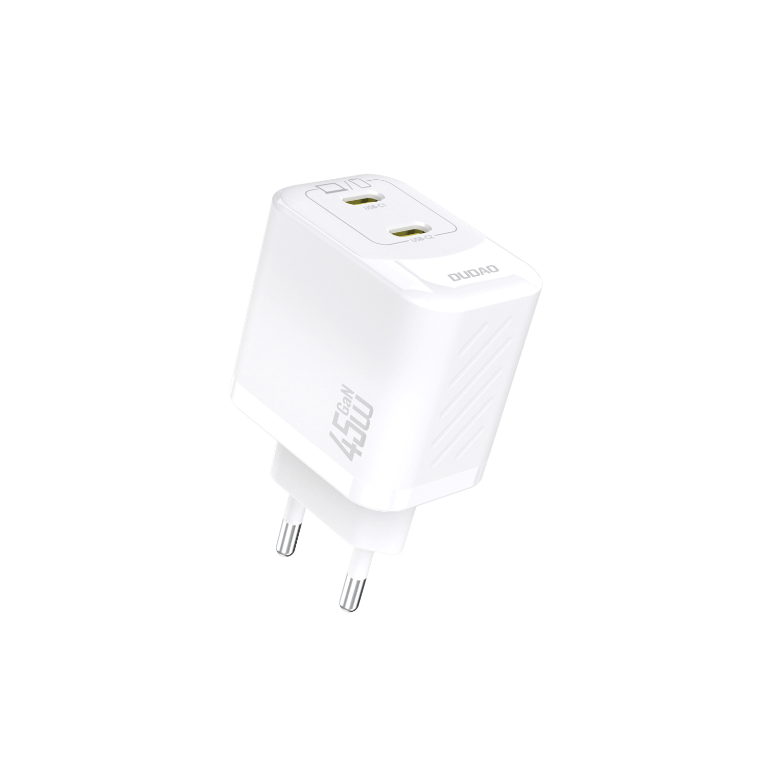 Dudao A28PEU 45W GaN Oplader 2x USB-C Hurtigoplader Hvid