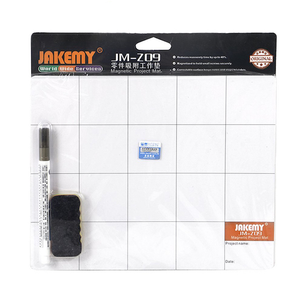 Jakemy JM-Z09 Magnetisk Skruemåtte 30x20 cm inkl. Tusch Arbejdsmåtte til Mobil- og Elektronikreparation