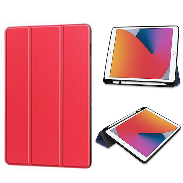 iPad Mini 6, Flip lædercover med pen holder i Rød