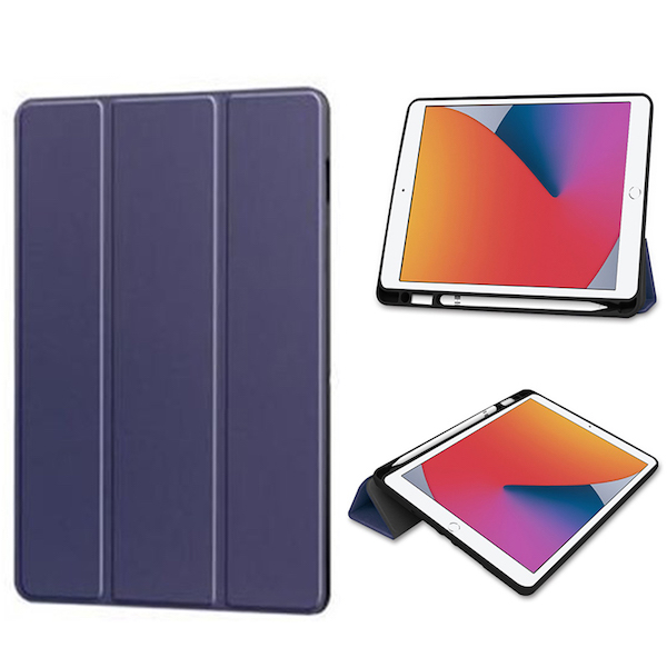 iPad Mini 6, Flip lædercover med pen holder i Blå