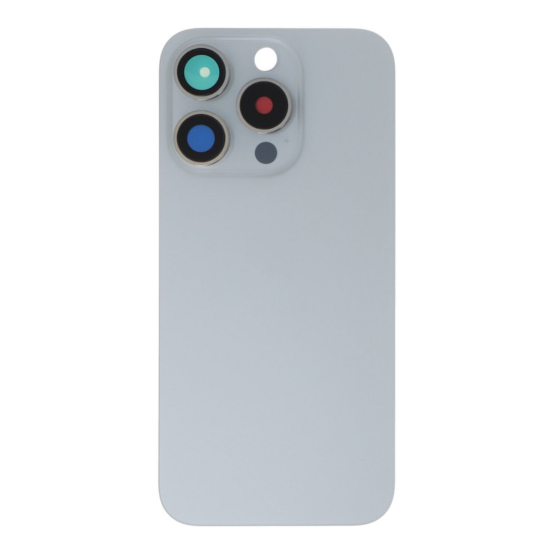iPhone 15 Pro, Komplet bagside i Hvid (White Titanium)