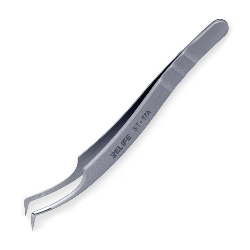 Pincet med buet spids 80gr. - Rustfri stål (Relife)