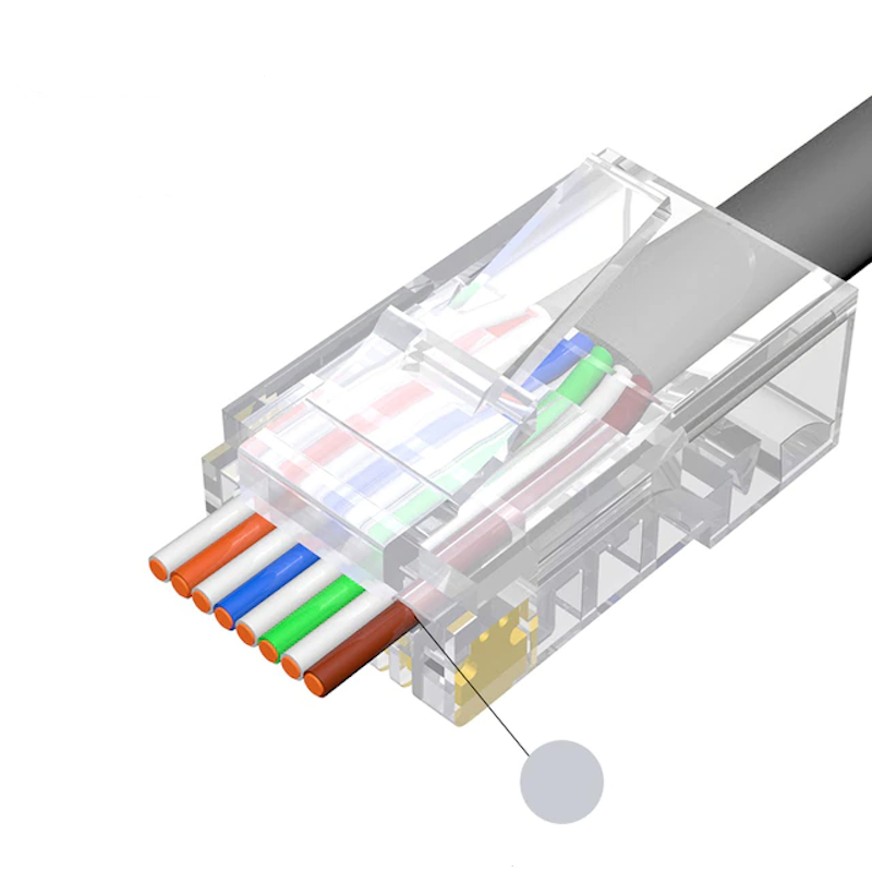 Modularstik 8/8 RJ45 Cat5E (Pass Through) Uskærmet, 5 stk.