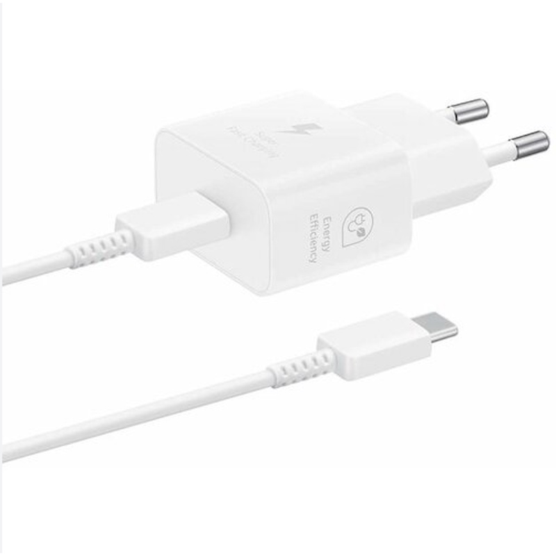 3A USB-C Wall charger (25W) Hvid - med USB-C kabel på 1m