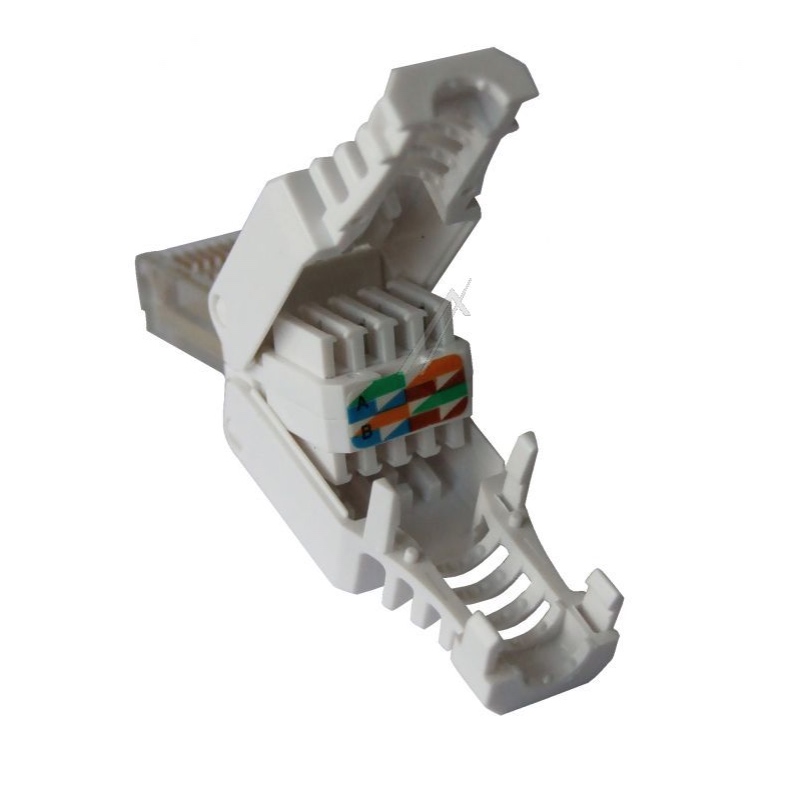 RJ45 plug Cat5E, tool-less, metal (Uskærmet)