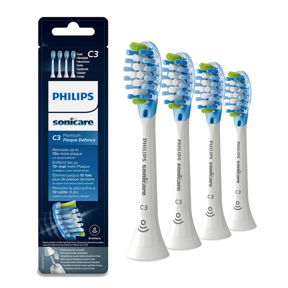 SONICARE C3 premium Plaque Defence tandbørstehoved (4 stk.) hvid