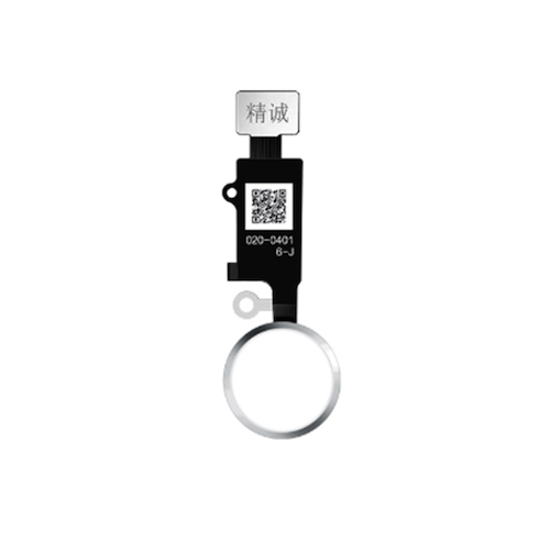 iPhone 7/8/7P/8P/SE 2020 Home knap i Hvid/Sølv 6. Gen (JC)