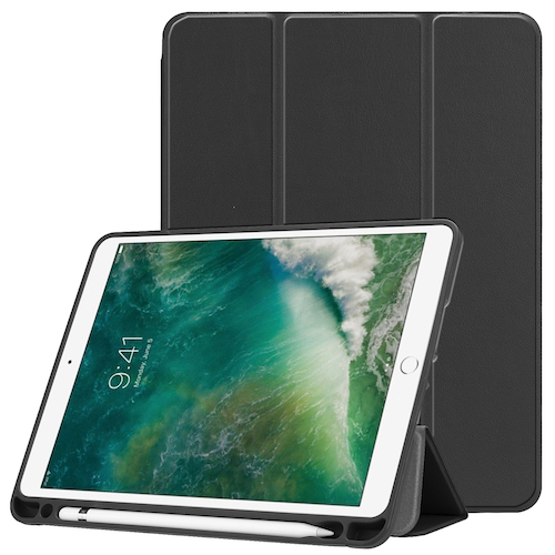 iPad Air / Air 2 / iPad 5 / iPad 6 Flip lædercover i Sort