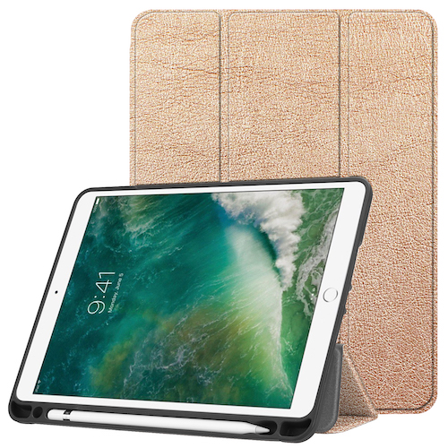 iPad Air / Air 2 / iPad 5 / iPad 6 Flip lædercover i Rosenguld