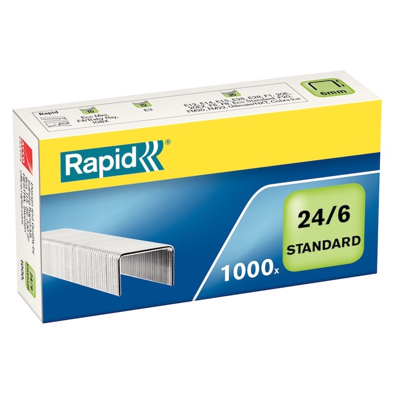 Hæfteklammer 24/6 standard (1000) Rapid