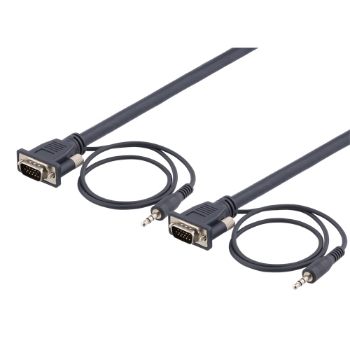 VGA monitor kabel HD15 han-han, 5m, sort
