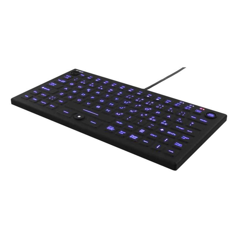 Lille tastatur med lys, spildsikker, sort (Ældre venlig) USB-A