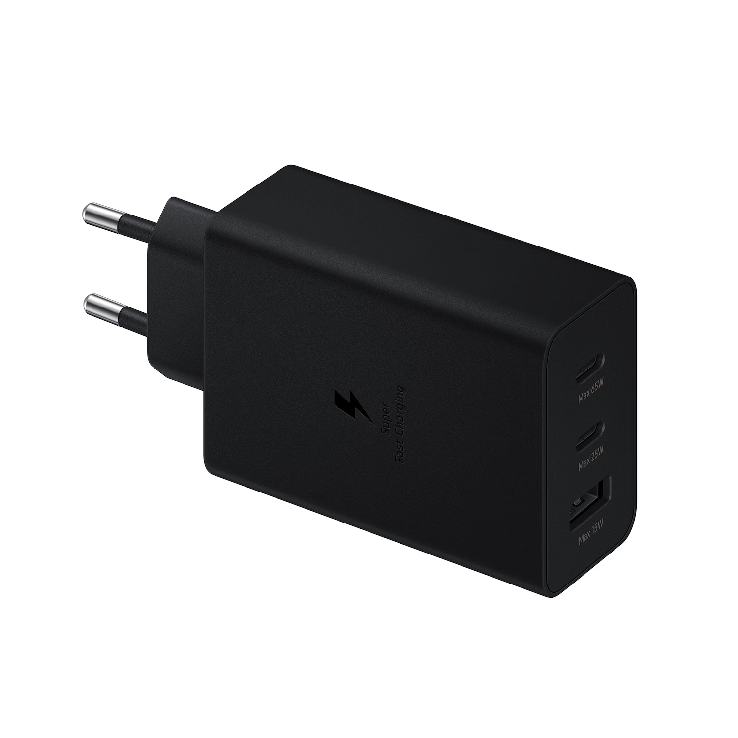 Samsung 65W Trio oplader - 2x USB-C + USB-A, hurtig oplader, sort