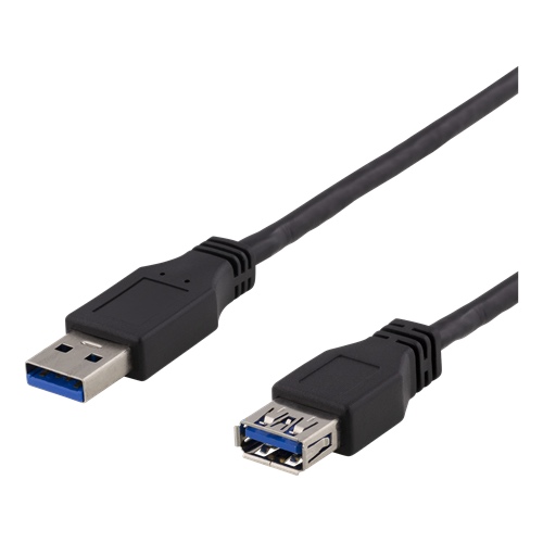 USB 2.0 forlængerkabel, 5m, USB-A han to USB-A hun, sort
