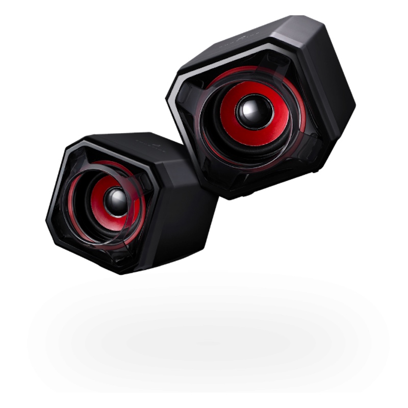SUREFIRE Gator Eye Gaming Speakers, Sort/Rød