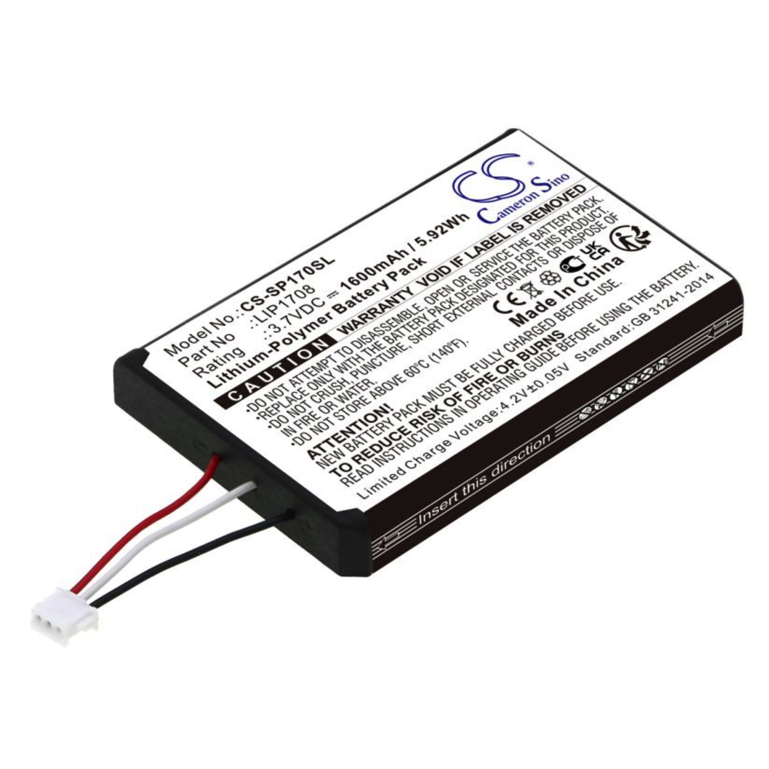 PS5 Controller Batteri 1600mAh 3,7V Li-Polymer (DualSense)