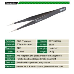 Pincet med lige spids - Anti statisk (ESD)