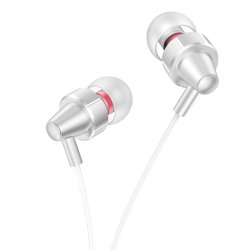 Hoco M90 USB-C earphones med mikrofon (Slv/Hvid)