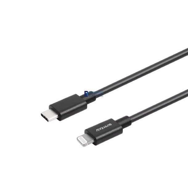 USB-C til Lightning kabel, 0.2m, USB 2.0, sort