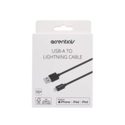 Opladerkabel Lightning - Usb-A, 0.2m, Sort