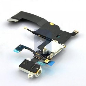 iPhone 5 Lade flex + Mikrofon i Hvid