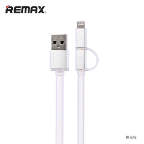 Remax Aurora Micro & Lightning 2 i 1 USB Data kabel i Hvid.