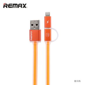 Remax Aurora Micro & Lightning 2 i 1 USB Data kabel i Orange