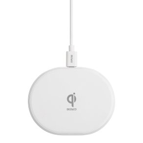 DELTACO QI-1039 Tr�dl�s Qi-oplader 10 W &ndash; Hvid