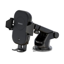 Tr�dl�s Biloplader 15W - Automatisk Holder m. Sugekop &amp; Ventil