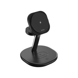 3-i-1 Magnetisk Tr�dl�s Oplader Stand Qi2 15W &ndash; Til iPhone, Apple Watch & TWS H�retelefoner 