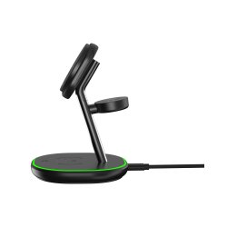 3-i-1 Magnetisk Tr�dl�s Oplader Stand Qi2 15W &ndash; Til iPhone, Apple Watch & TWS H�retelefoner 
