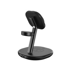 3-i-1 Magnetisk Tr�dl�s Oplader Stand Qi2 15W &ndash; Til iPhone, Apple Watch & TWS H�retelefoner 
