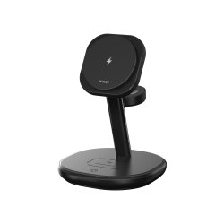 3-i-1 Magnetisk Tr�dl�s Oplader Stand Qi2 15W &ndash; Til iPhone, Apple Watch & TWS H�retelefoner 