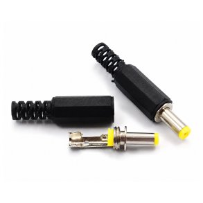 Loddebart DC Hanstik 5,5 x 2,1 mm | 14 mm DC Str�mstik med Aflastning