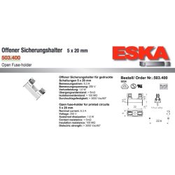 Finsikring holder - Loddebar - 20x5mm