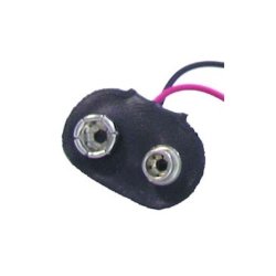 9V batteriklips - T-form - med kabel