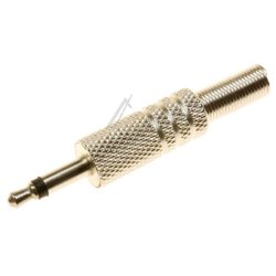 3,5mm Mono Jackstik Han � Loddebar Metal Stik (S�lv)