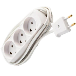 Stikdse brnesikret m. dummyhuller 3-vejs 1,5m hvid