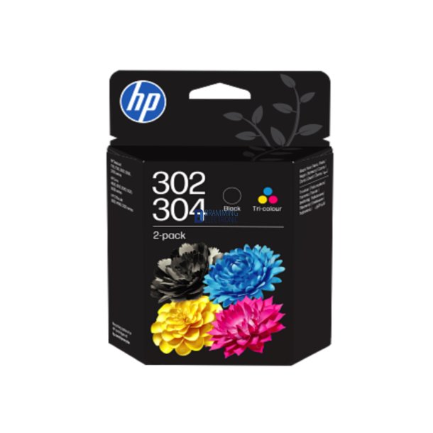 HP 302/304 Trefarvet & Sort Bl�kpatron 2-Pak &ndash; Original HP Bl�k til DeskJet, ENVY & OfficeJet
