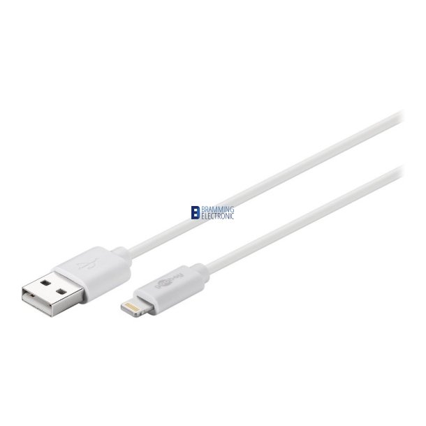 Opladerkabel Lightning - Usb-A, 0.5m, Hvid