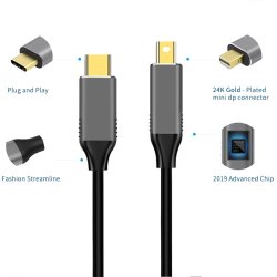 USB-C han - Mini DisplayPort han, 1.8m i Sort