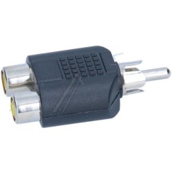 Phono til Phono stereo adapter 1xhan - 2x hun (Gul)