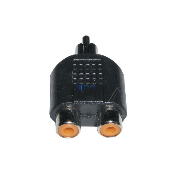 Phono til Phono stereo adapter 1xhan - 2x hun (Gul)