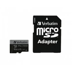 Verbatim Pro Micro SDXC Card 256GB Class 10 w/adaptor