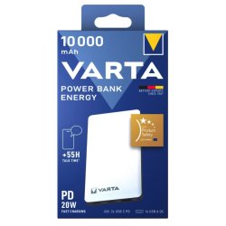 VARTA Powerbank 10000 mAh 15W &ndash; 2x USB-C & USB-A Hvid Original 