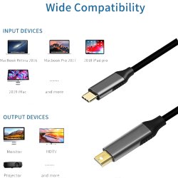 USB-C han - Mini DisplayPort han, 1.8m i Sort